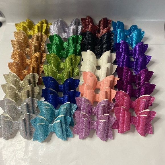 Set of 2 glitter hair bow - Picture 4 of 4